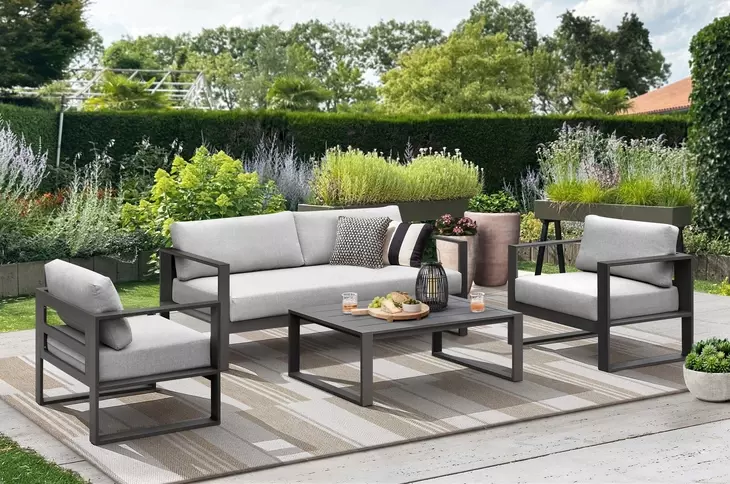 Navarro Outdoor Seating Gray Upholstered Outdoor Lounge Chair