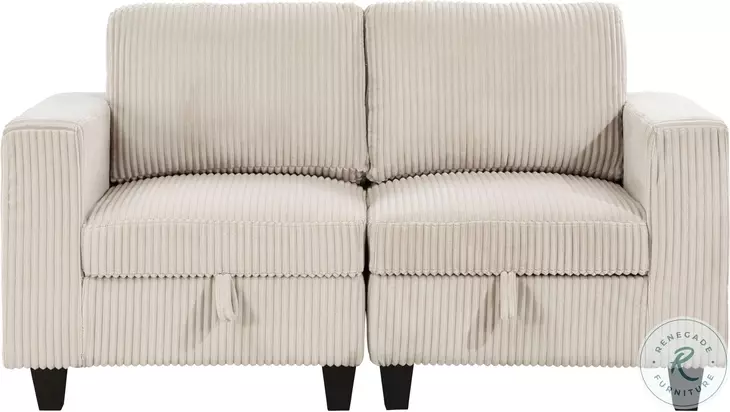 Walterboro Beige 64" Loveseat with Storage