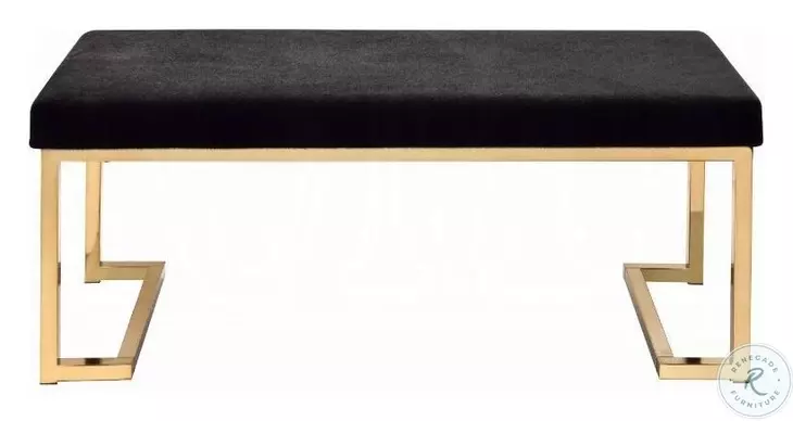 Boice Short Haired Faux Fur and Champagne 40" Upholstered Bench