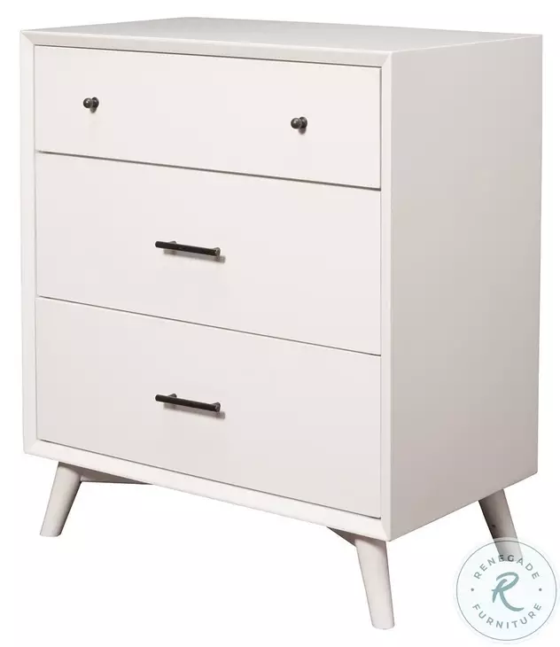 Flynn White 3 Drawer Small Chest