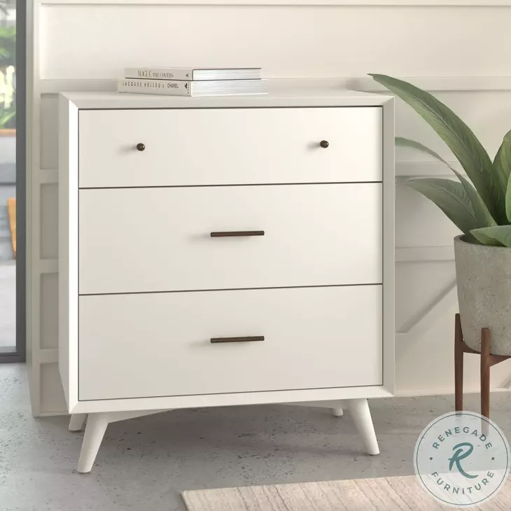Flynn White 3 Drawer Small Chest