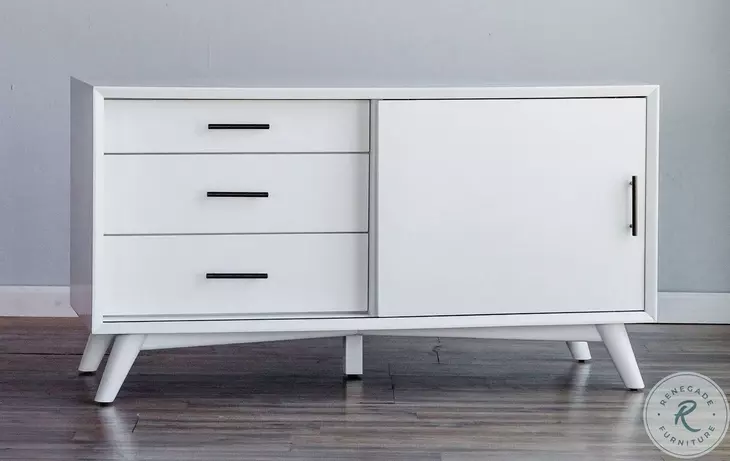Flynn White Small TV Stand