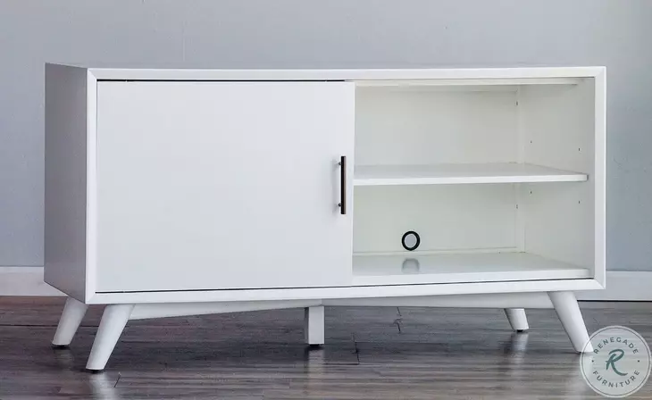 Flynn White Small TV Stand