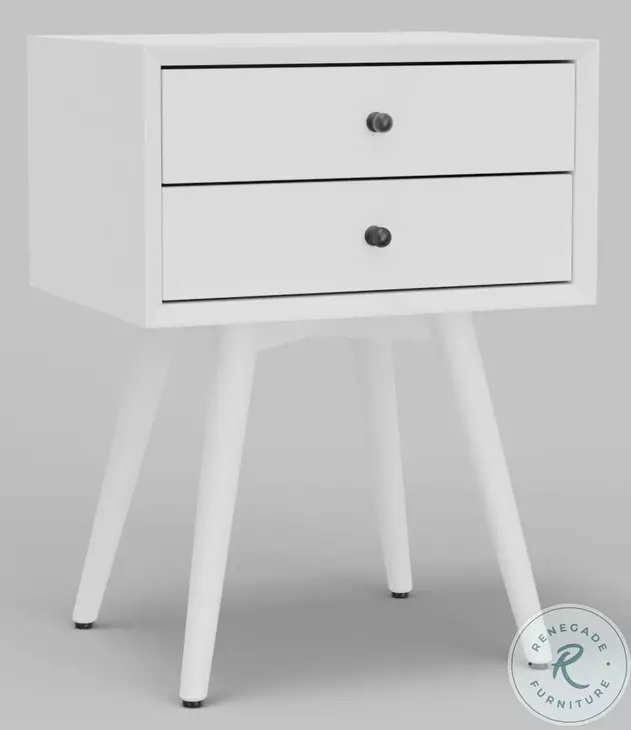 Flynn White Small Nightstand