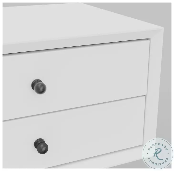 Flynn White Small Nightstand