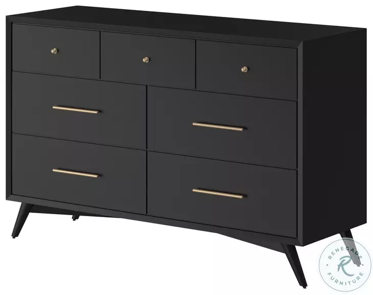 Flynn Black 7 Drawer Dresser