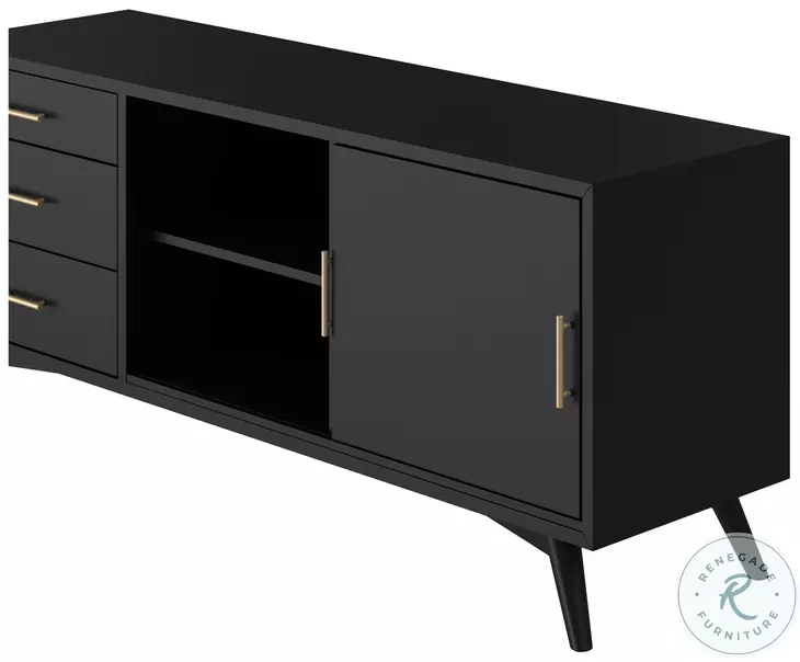Flynn Black Large TV Stand