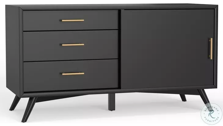 Flynn Black Small TV Stand