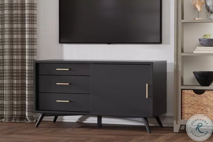 Flynn Black Small TV Stand