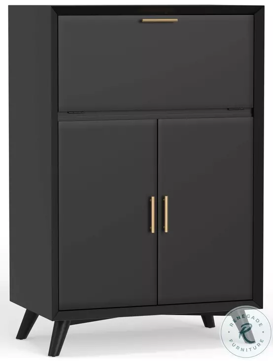 Flynn Black Large Bar Cabinet