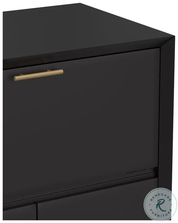 Flynn Black Large Bar Cabinet