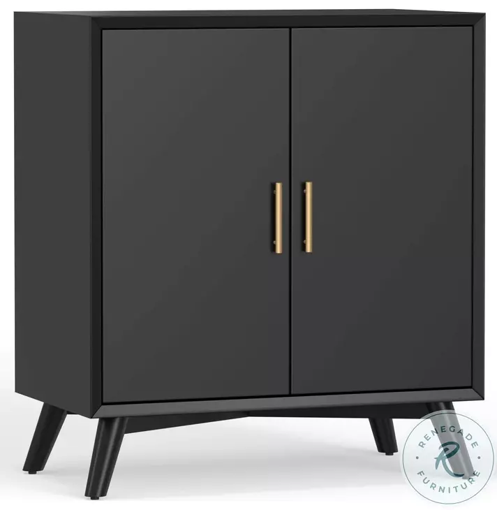 Flynn Black Small Bar Cabinet