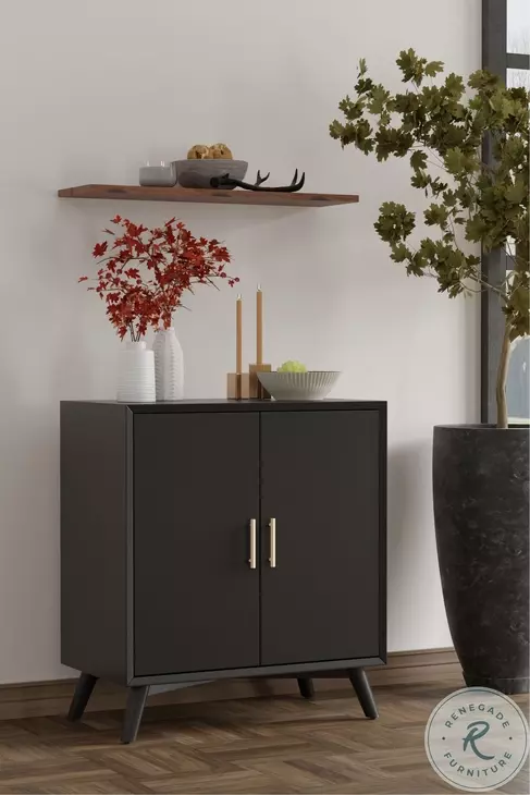 Flynn Black Small Bar Cabinet