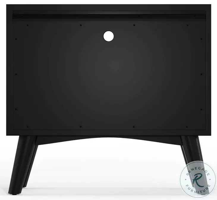 Flynn Black Large Nightstand