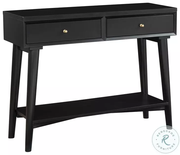 Flynn Black 2 Drawer Console Table