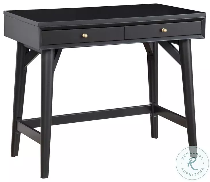 Flynn Black 2 Drawer Mini Desk