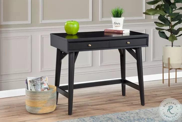 Flynn Black 2 Drawer Mini Desk