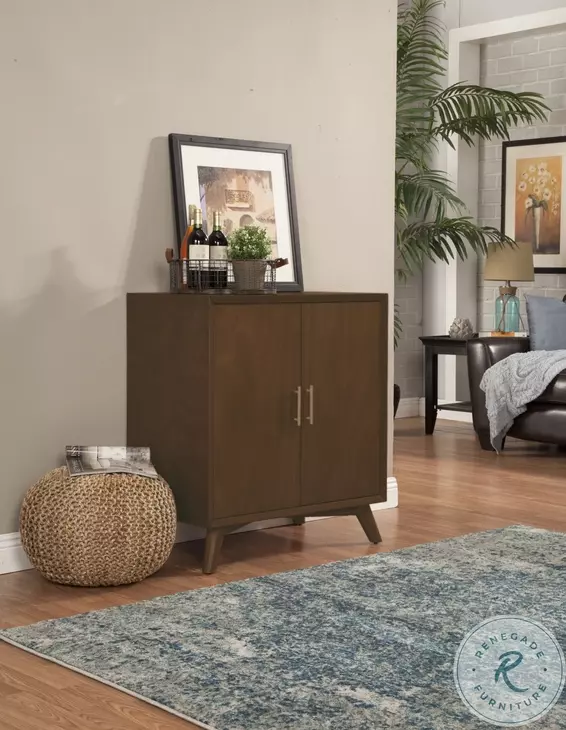 Flynn Walnut Small Bar Cabinet