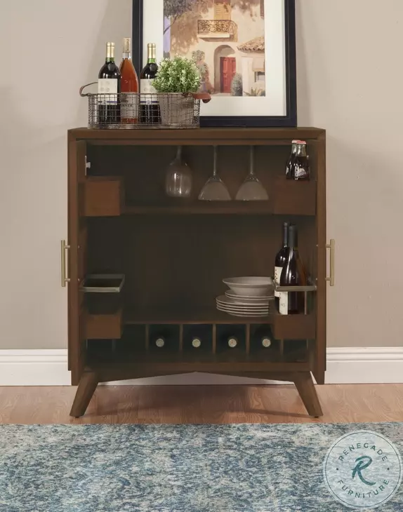 Flynn Walnut Small Bar Cabinet