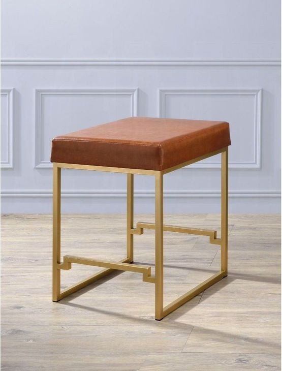 Boice Light Brown Upholstered Counter Height Stool