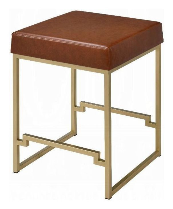 Boice Light Brown Upholstered Counter Height Stool