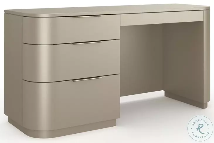 Oblique Soft Silver Paint Gloss Desk