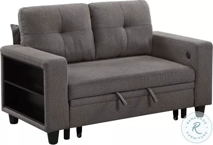 Ansley Dark Brown Loveseat with Pull Out Bed