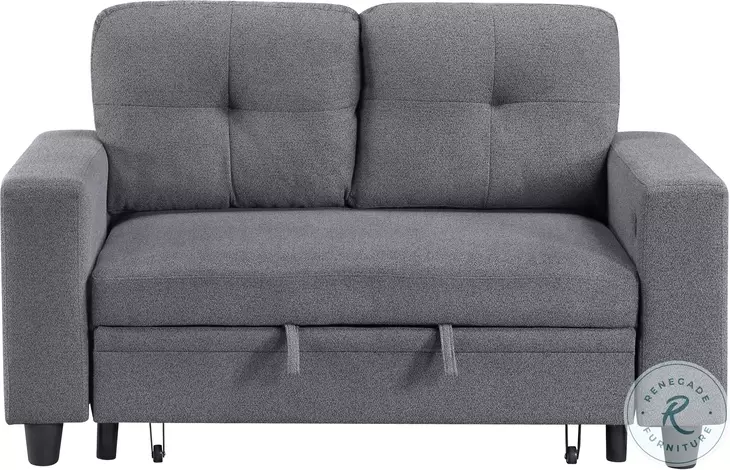 Ansley Gray Loveseat with Pull Out Bed