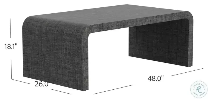 Chatham Charcoal Raffia Waterfall Coffee Table