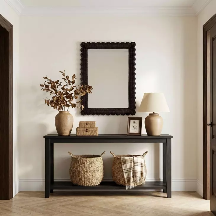 Flora Chocolate Rectangular Wall Mirror