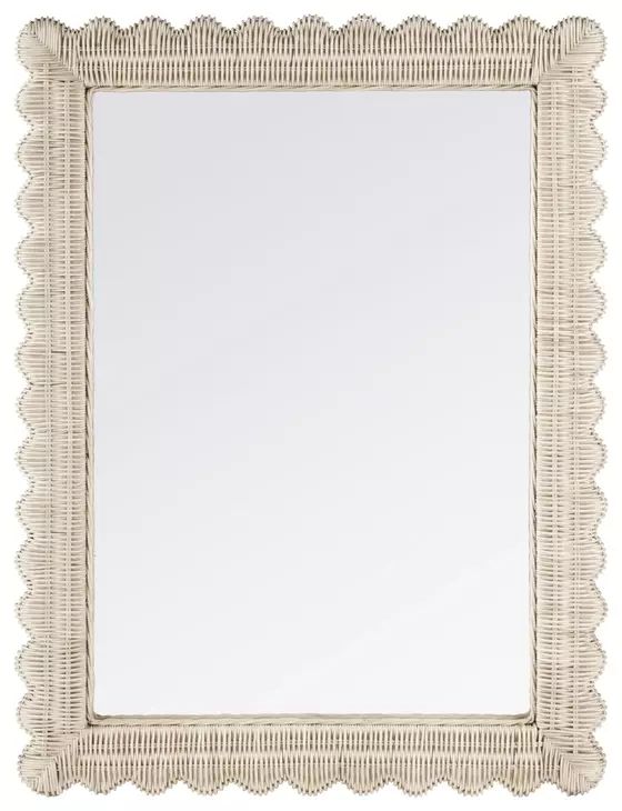 Flora Off White Rectangular Wall Mirror