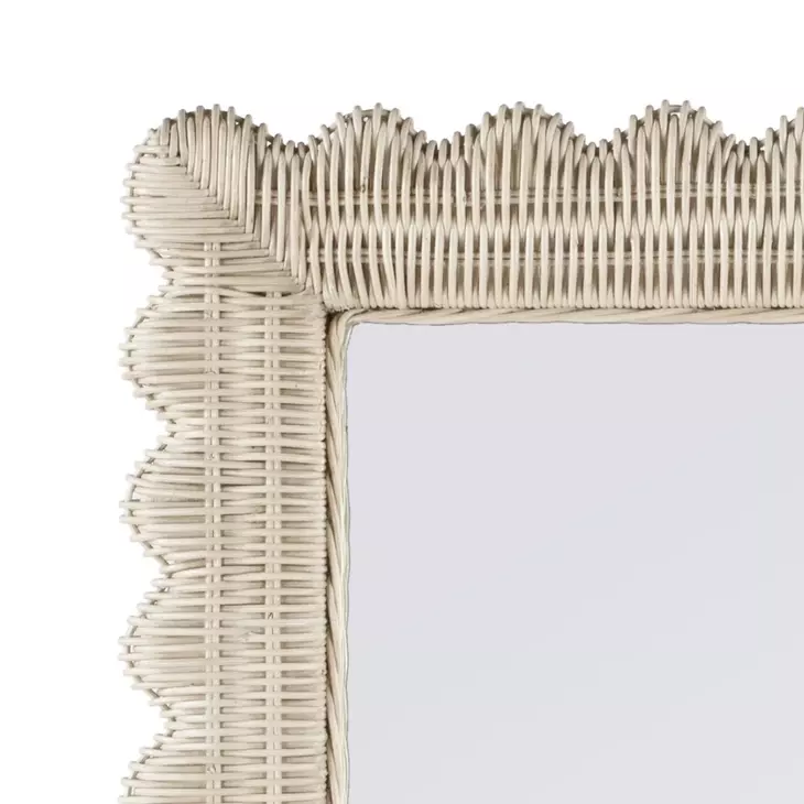 Flora Off White Rectangular Wall Mirror