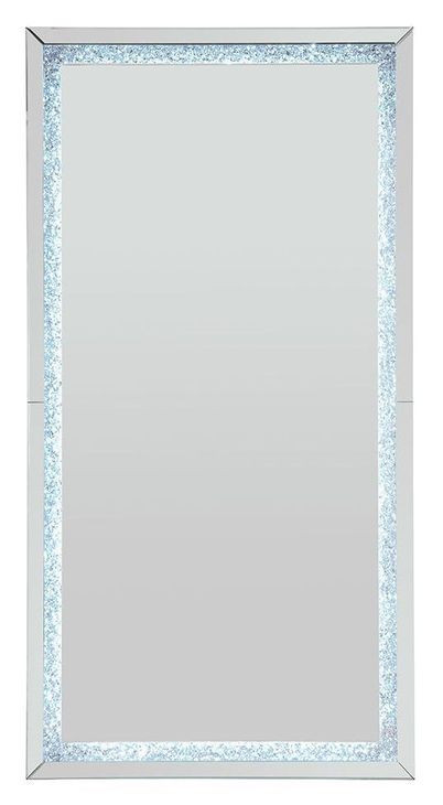 Noralie Silver Rectangular Floor Mirror with LED