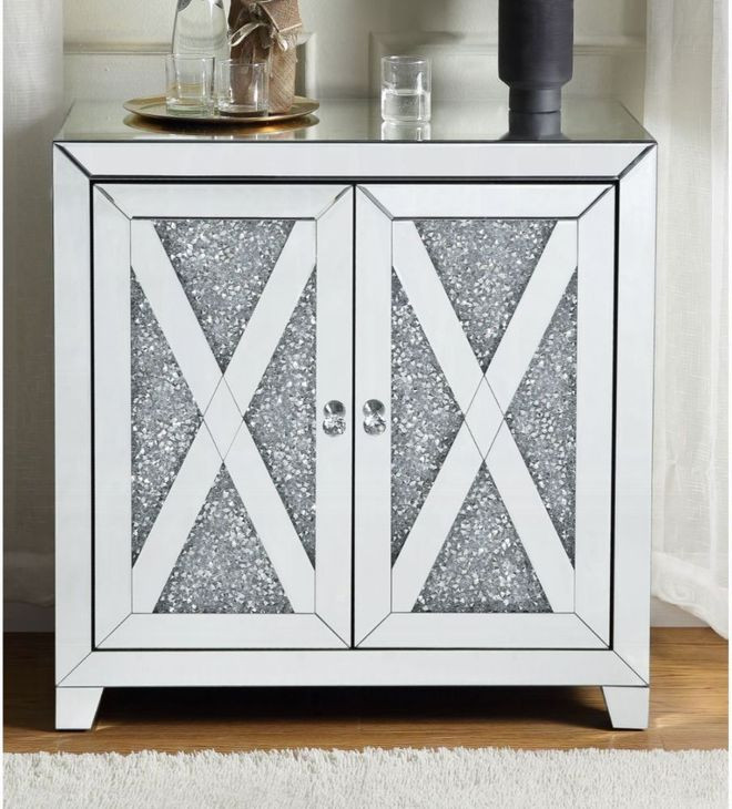 Noralie Silver and Gray 2 Door Console Table