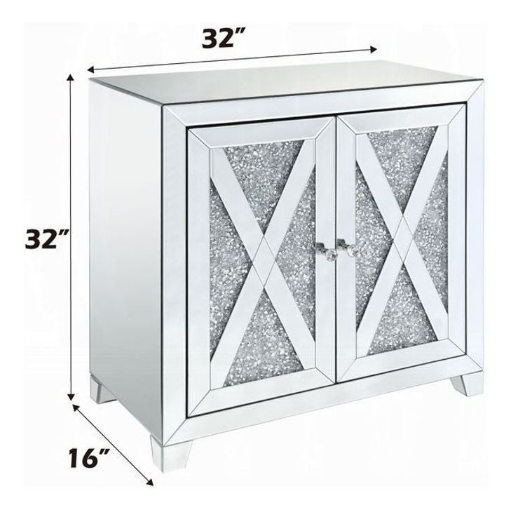 Noralie Silver and Gray 2 Door Console Table