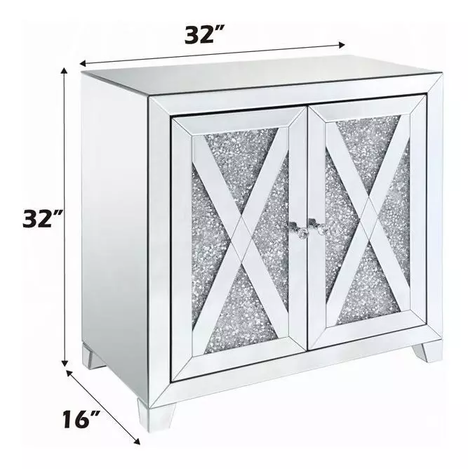 Noralie Silver and Gray 2 Door Console Table