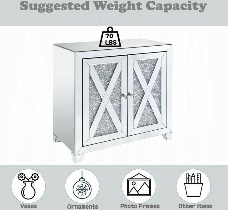 Noralie Silver and Gray 2 Door Console Table