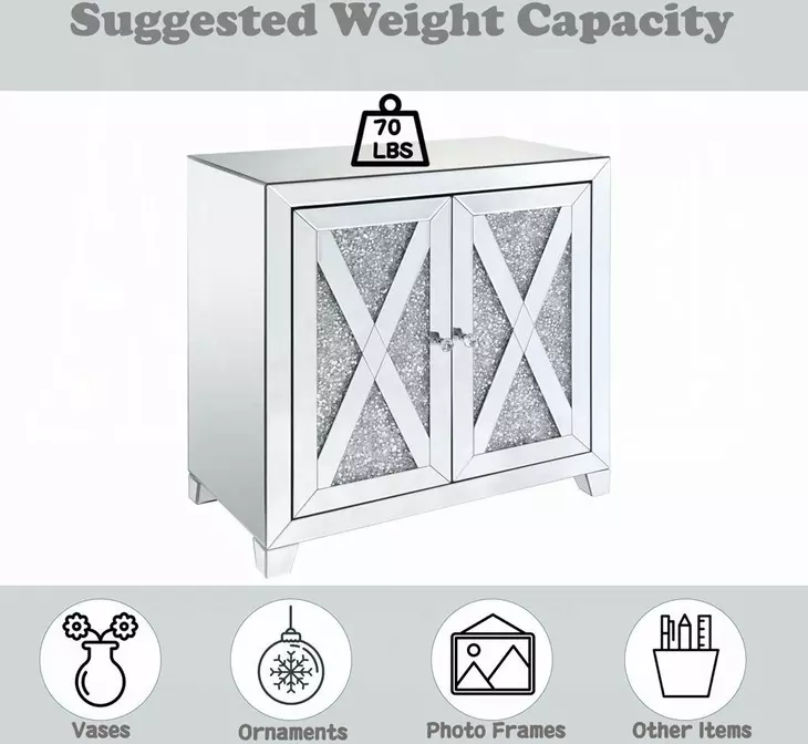 Noralie Silver and Gray 2 Door Console Table