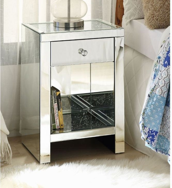 Noralie Silver 1 Drawer Open Night Table