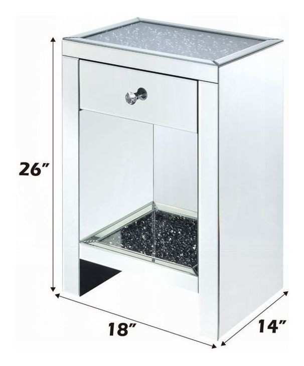 Noralie Silver 1 Drawer Open Night Table