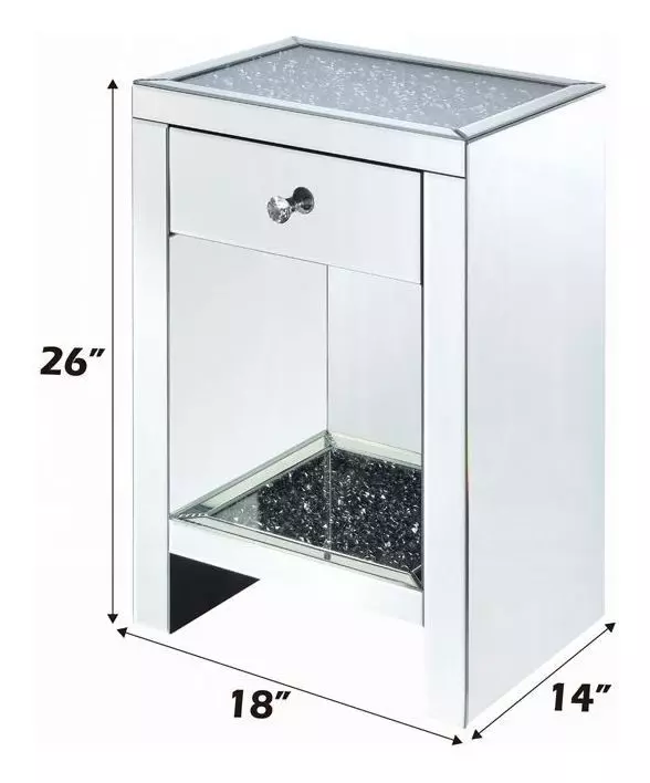Noralie Silver 1 Drawer Open Night Table