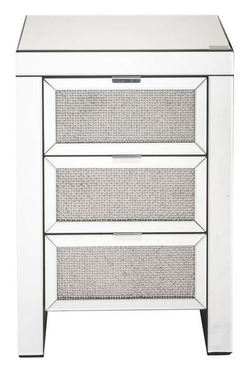 Noralie Silver 3 Drawer Night Table