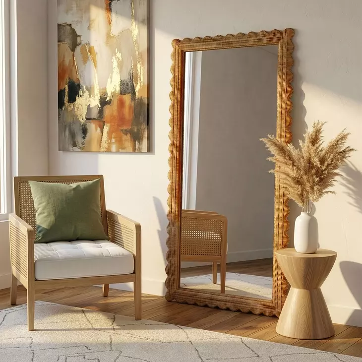 Flora Honey Rectangular Floor Mirror