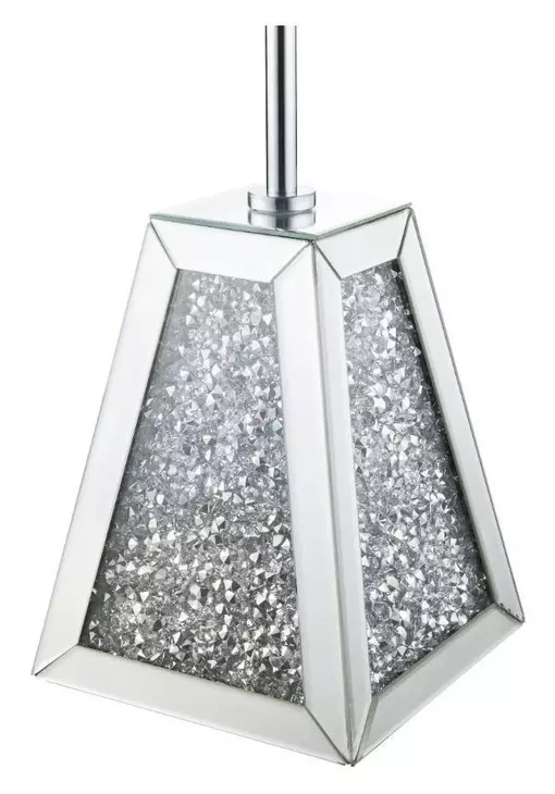 Noralie Silver and Gray Round Glass Top Accent Table