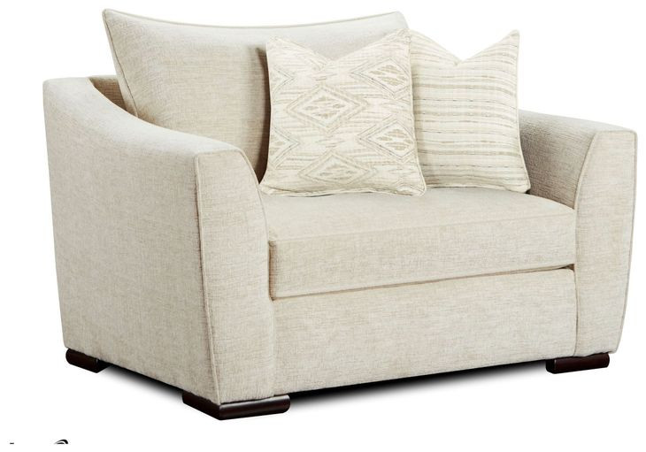 Vibrant Vision Oatmeal Beige Upholstered Accent Chair with Throw Pillows