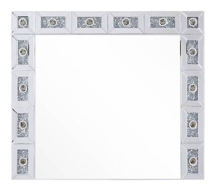 Noralie Silver Rectangular Wall Mirror with Light
