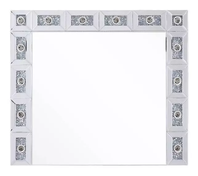 Noralie Silver Rectangular Wall Mirror with Light