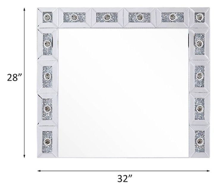 Noralie Silver Rectangular Wall Mirror with Light