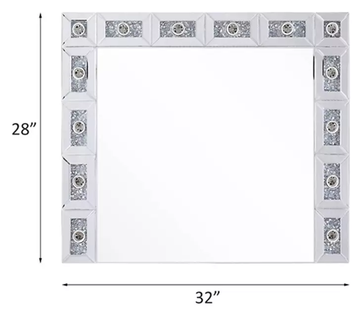 Noralie Silver Rectangular Wall Mirror with Light