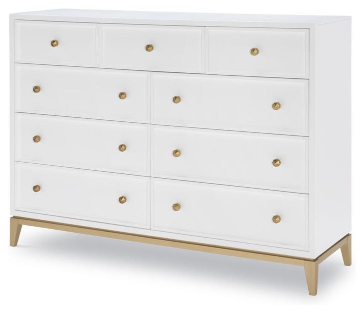 Chelsea White 9 Drawer Bureau Dresser